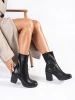 Sergio Leone Black Chunky Heel Ankle Boots