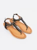Flat Sandals with Decorative Chain