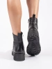 Black Leather Ankle Boots with Chunky Sole by Sergio Leone