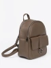 Dark beige women's backpack made of faux leather