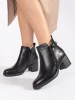 Chic Black Ankle Boots with Decorative Zipper and Buckle
