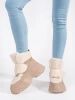 Cozy Beige Platform Snow Boots with Faux Shearling Trim