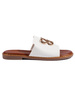White Slide Sandals with Adornments