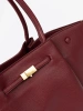 Elegant Burgundy Shoulder Shopper Bag