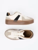 Beige platform sneakers