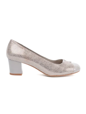 Grey pumps with silver embellishments