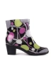 Polka dot high-heeled rubber boots