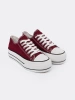 Women's Burgundy Platform Sneakers