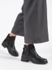 Black Ankle Boots with Decorative Buckle