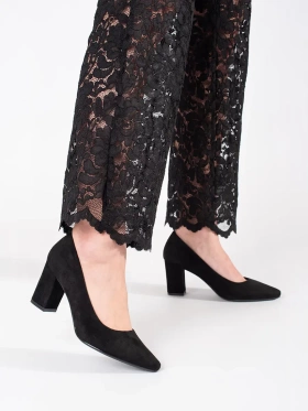 Sergio Leone black suede pumps