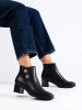 Classic Black Block Heel Ankle Boots