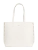 Large white studded shopper bag