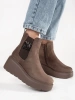 Brown suede Chelsea ankle boots