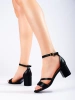 Elegant Black Block Heel Sandals Potocki