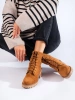 Warm Brown Lace-Up Ankle Boots