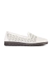 White perforated lace-up shoes