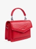 Red small women's handbag with handle and strap