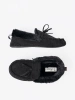 Soft, Black Moccasin Slippers with Bow