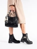 Chic Black Ankle Boots with Decorative Strap