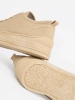 Beige low-top women's sneakers