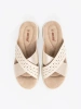 Light beige platform mules