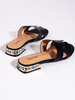Black Flat Slide Sandals