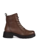 Sergio Leone Dark Brown Leather Ankle Boots with Chunky Soles