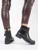 Chic Black Ankle Boots with Buckle on Low Heel