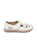 Women's perforated white shoes with velcro
