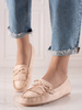 Beige Loafers with Bow