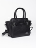 Chic Black Handbag with Silver Accents