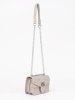 Mała torebka na ramię ze srebrnym łańcuszkiem w kolorze taupe