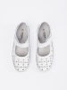 White perforated leather sandals