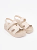 Classic beige platform sandals