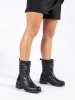 Black Leather Ankle Boots with Low Heel by Sergio Leone