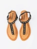 Flat Sandals with Decorative Chain
