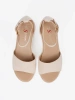 Light beige women's wedge sandals