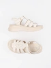 Beige leather platform sandals
