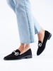 Chic Black Suede Loafers with Buckle