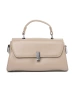 Beige small shoulder bag with a handle
