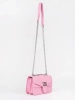 Pink small shoulder bag with silver chain