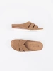 Comfortable flip-flops on low heels beige