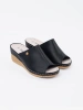Women's black wedge sandals