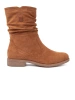 Caramel Ankle Boots with Ruched Upper
