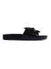 Chic Black Slide Sandals on Flat Soles