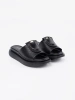 Black comfortable platform slides