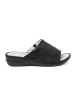 Black slides with leather insole