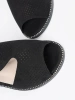 Black flat perforated sandals