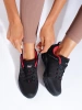 Buty trekkingowe damskie DK Waterproof czarno-czerwone