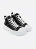 Black platform lace-up sneakers